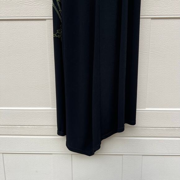 Y2K BCBGMAXAZRIA Embroidered Floral Spaghetti Strap Asymmetrical Midi Dress XS - Picture 7 of 14